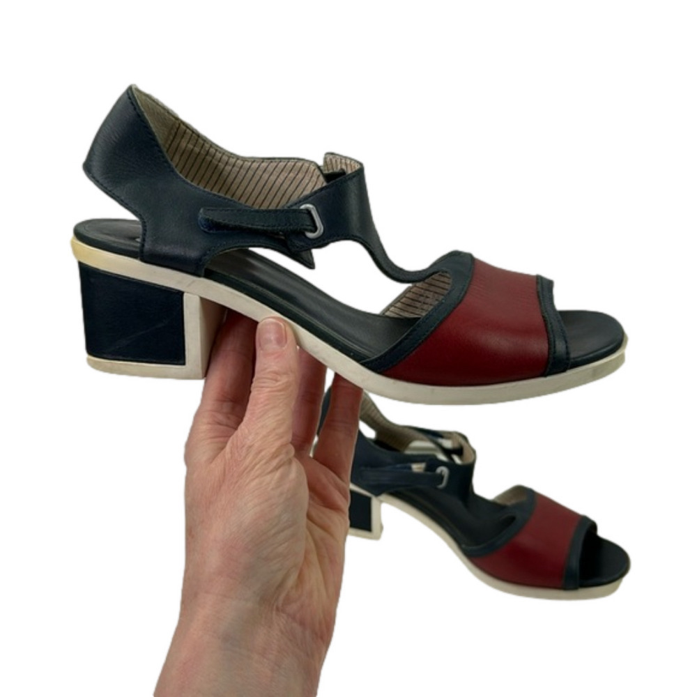 Maude by Camper navy open toe chunky heel sandal